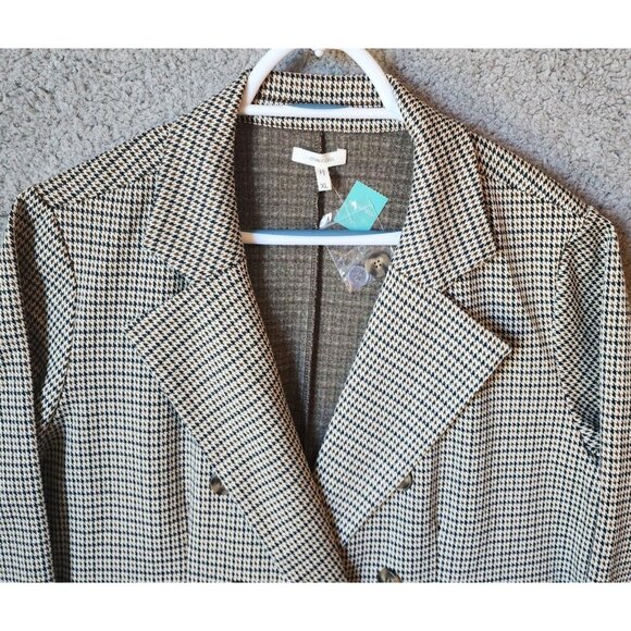 NEW Maurices Women's Double Breasted Blazer Jacket Houndstooth Tan/Brown Size XL - Picture 3 of 15